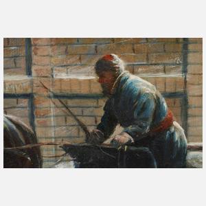 Afanasij Ivanovic Scheloumoff, Pferdeschlitten vorm Lokal