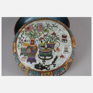 Große Deckeldose Cloisonné