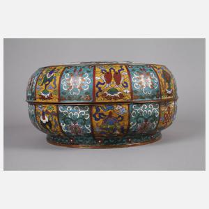 Große Deckeldose Cloisonné