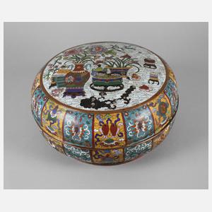 Große Deckeldose Cloisonné