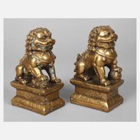 Paar Wächterlöwen Bronze111
