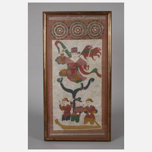 Paar chinesische Farbholzschnitte