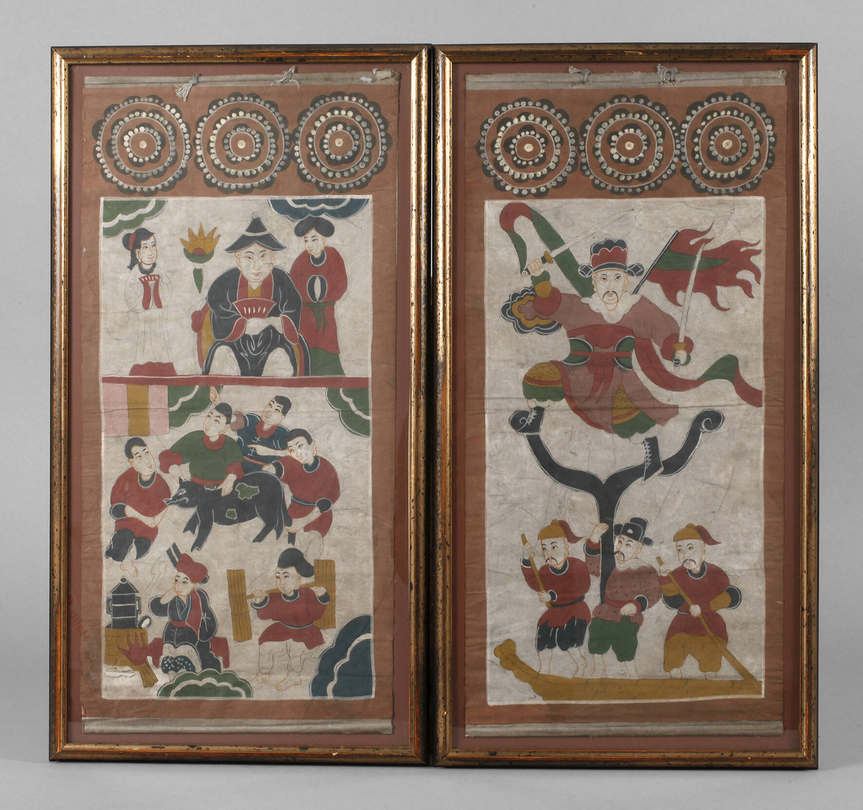 Paar chinesische Farbholzschnitte