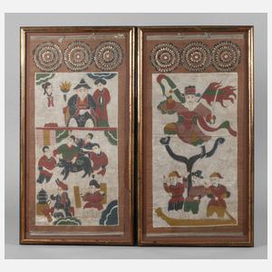 Paar chinesische Farbholzschnitte