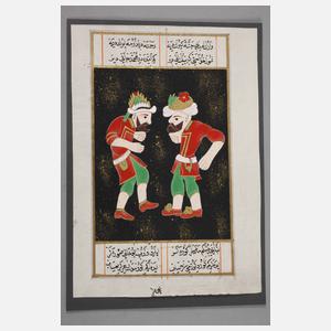 Vier indo-persische Miniaturmalereien