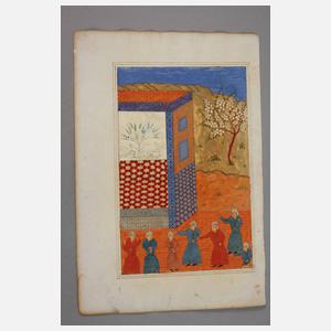 Vier indo-persische Miniaturmalereien