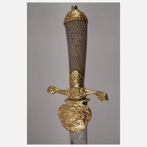 Hirschfänger mit vergoldetem Gefäß