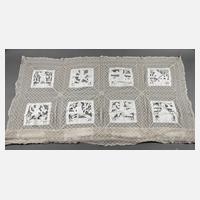 Prächtige Handarbeits-Zierdecke mit Monatsbildern111