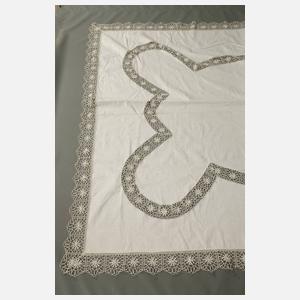 Großes Tafeltuch mit Spitzeneinsatz