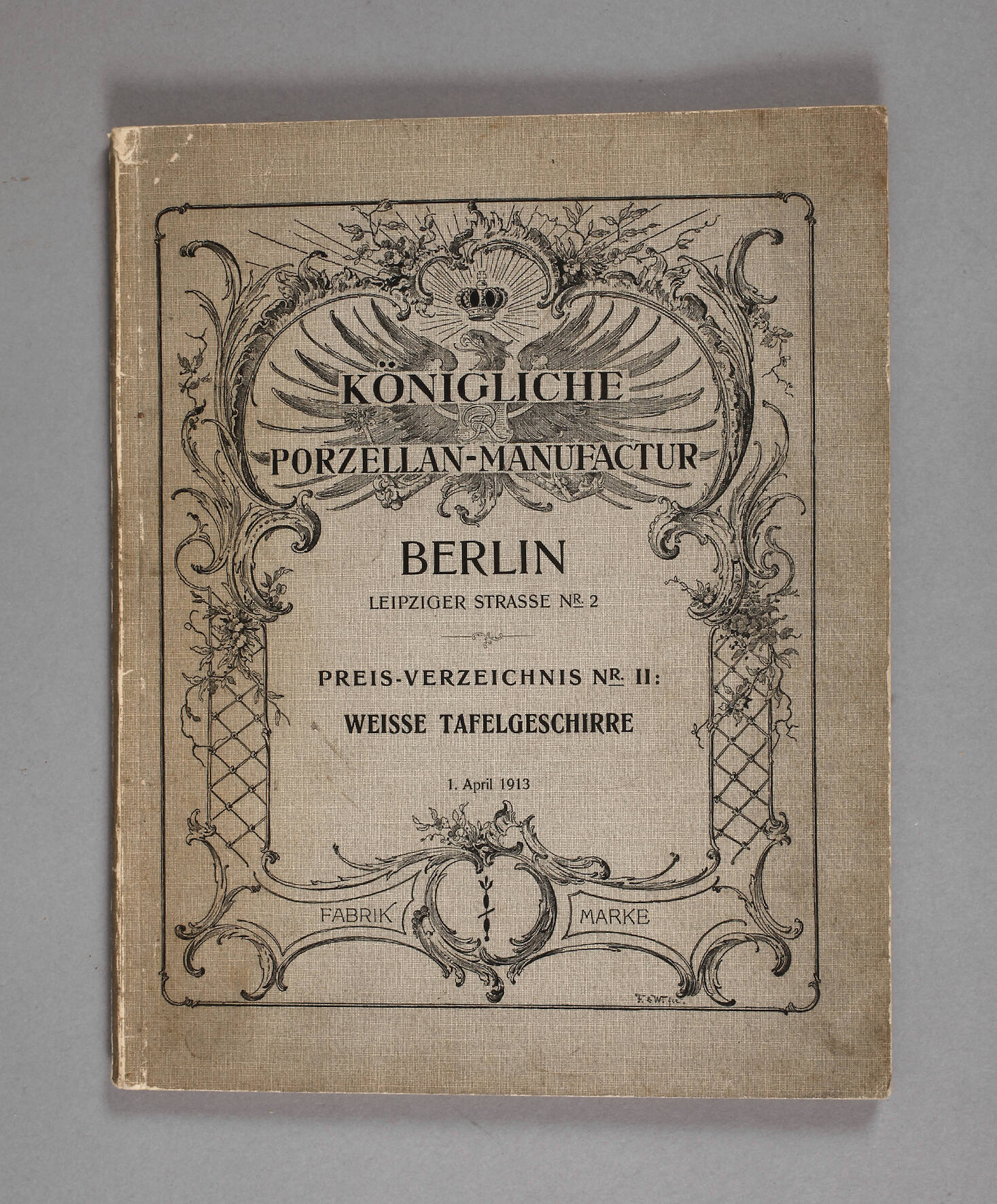 Preisverzeichnis II KPM Berlin