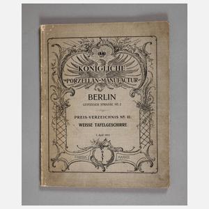 Preisverzeichnis II KPM Berlin