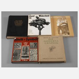 Fünf Bücher Kunst und Kunsthandwerk