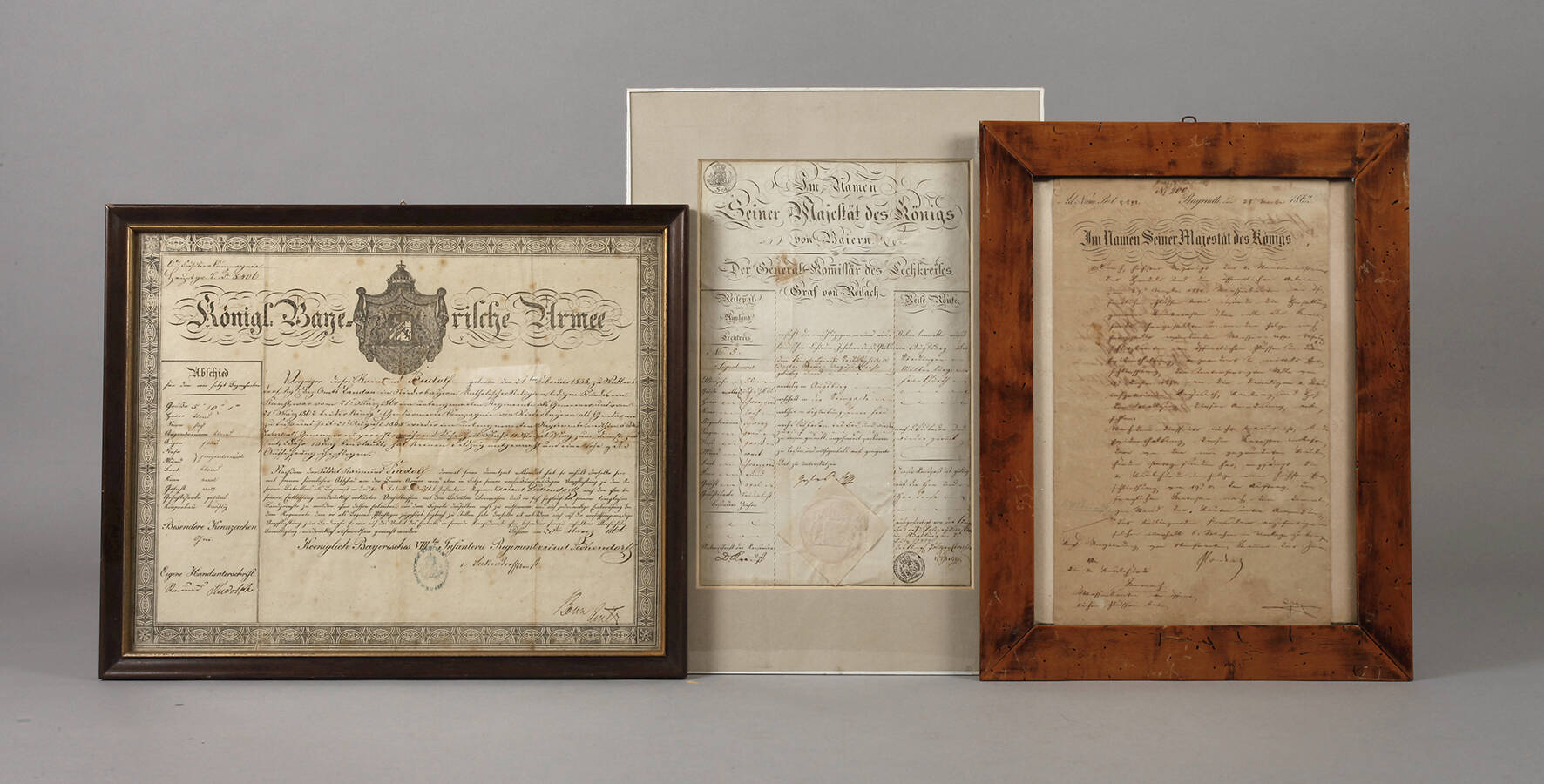 Drei Dokumente 19. Jh.