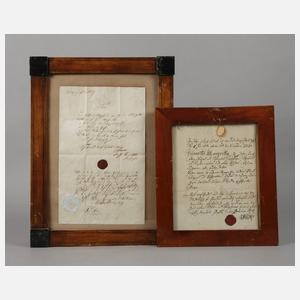 Zwei Beurkundungen um 1820