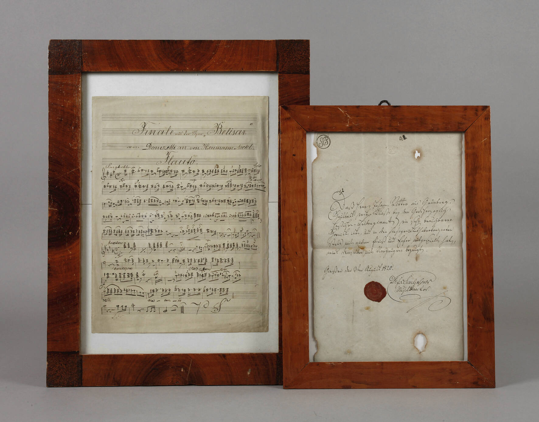 Zwei Dokumente zur Musikgeschichte 1. Hälfte 19. Jh.