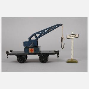 Märklin Kranwagen und Signaltafel
