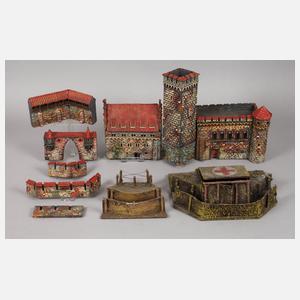 Konvolut Burgteile und Schützengräben