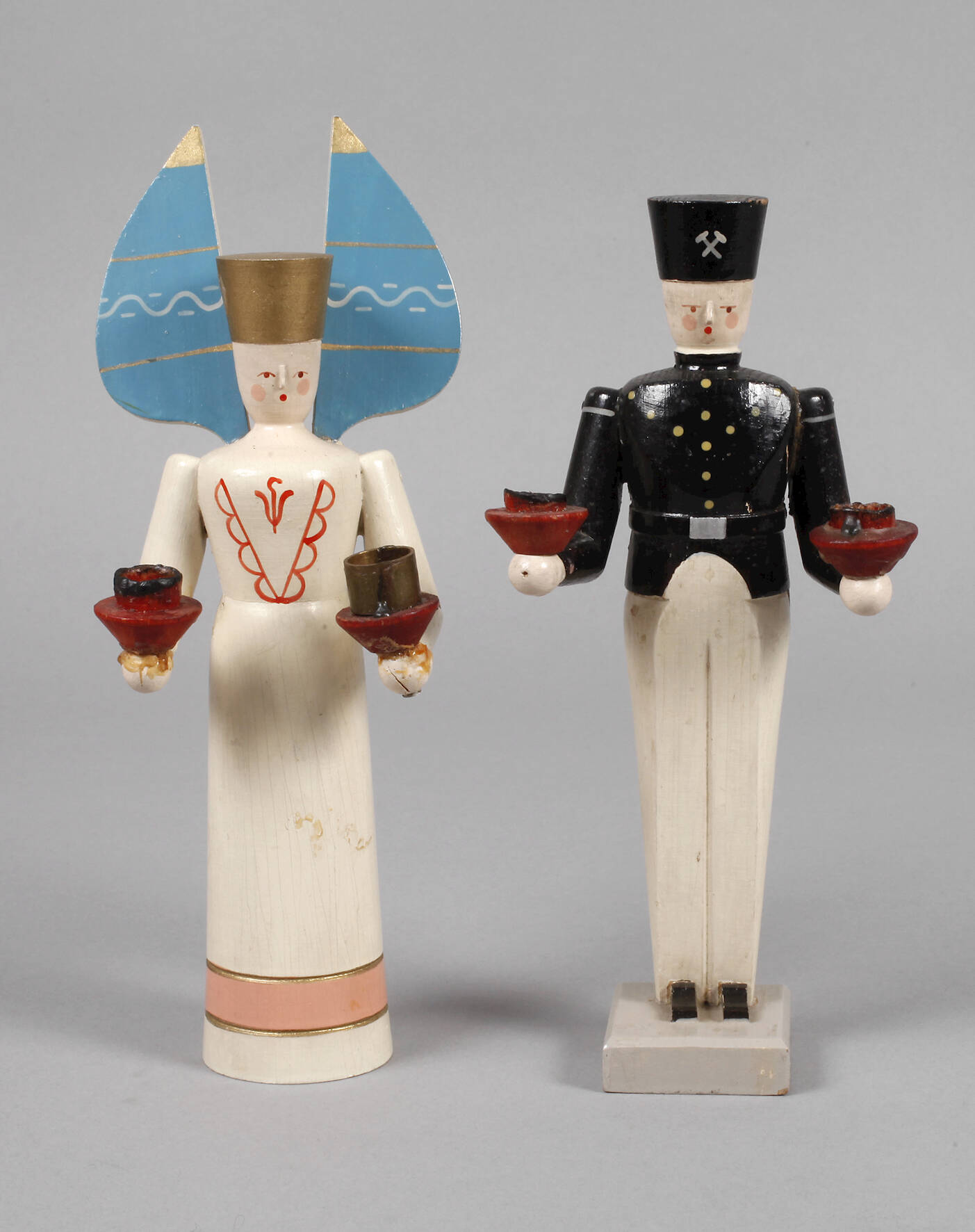 Paar Lichterfiguren Erzgebirge