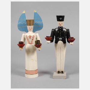 Paar Lichterfiguren Erzgebirge