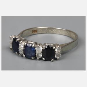 Damenring mit Saphiren und Brillanten