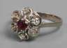 Damenring mit Rubin und Diamanten