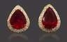 Paar Ohrringe mit Rubinen und Brillanten