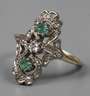 Damenring mit Diamanten und Smaragden