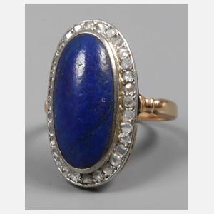 Damenring mit Lapislazuli und Diamanten