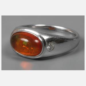 Damenring mit Feueropal und Brillanten