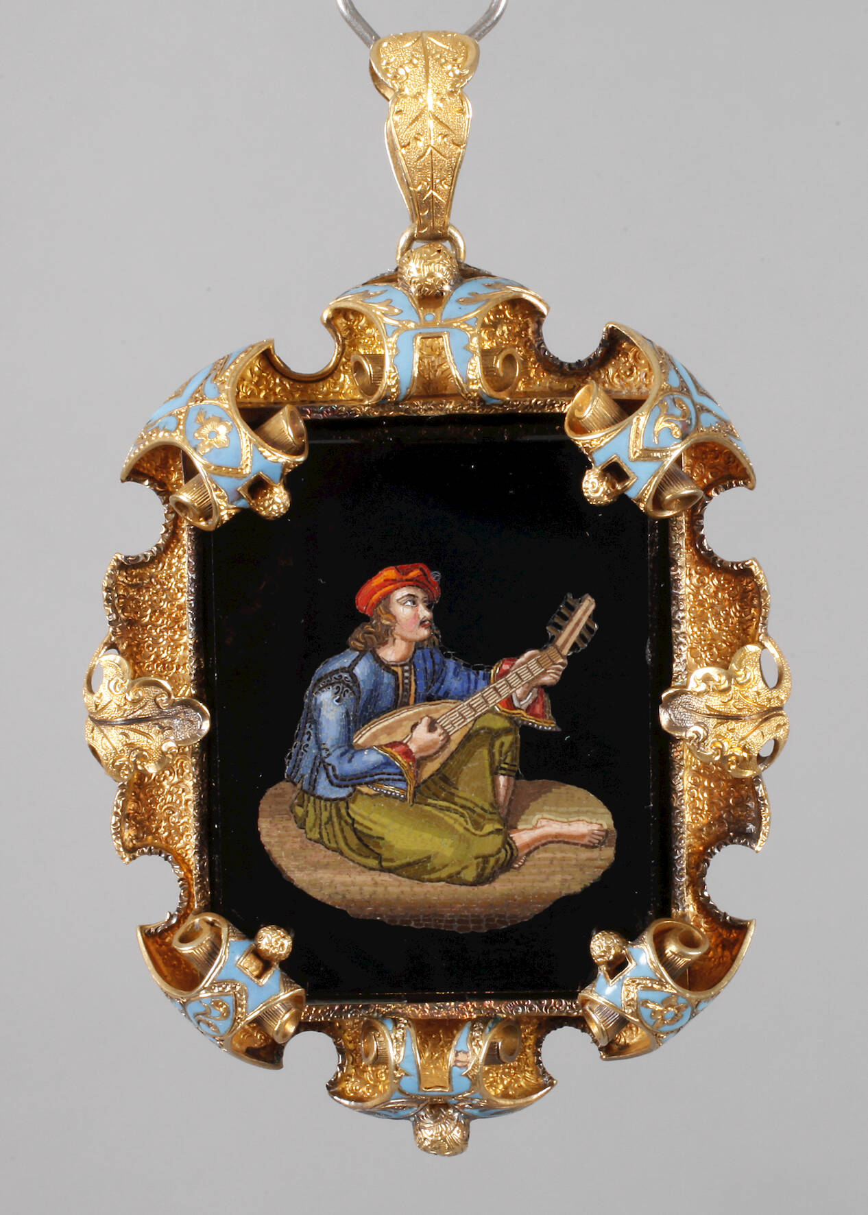 Prachtvoller Anhänger mit feiner Pietra dura