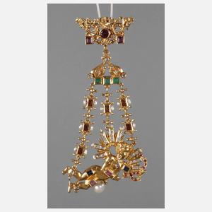 Prachtvoller Historismusanhänger mit Steinbesatz