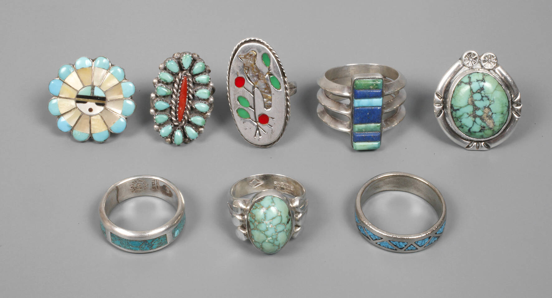 Konvolut Ringe mit Türkisen
