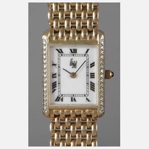 Damenarmbanduhr Gold mit Diamanten