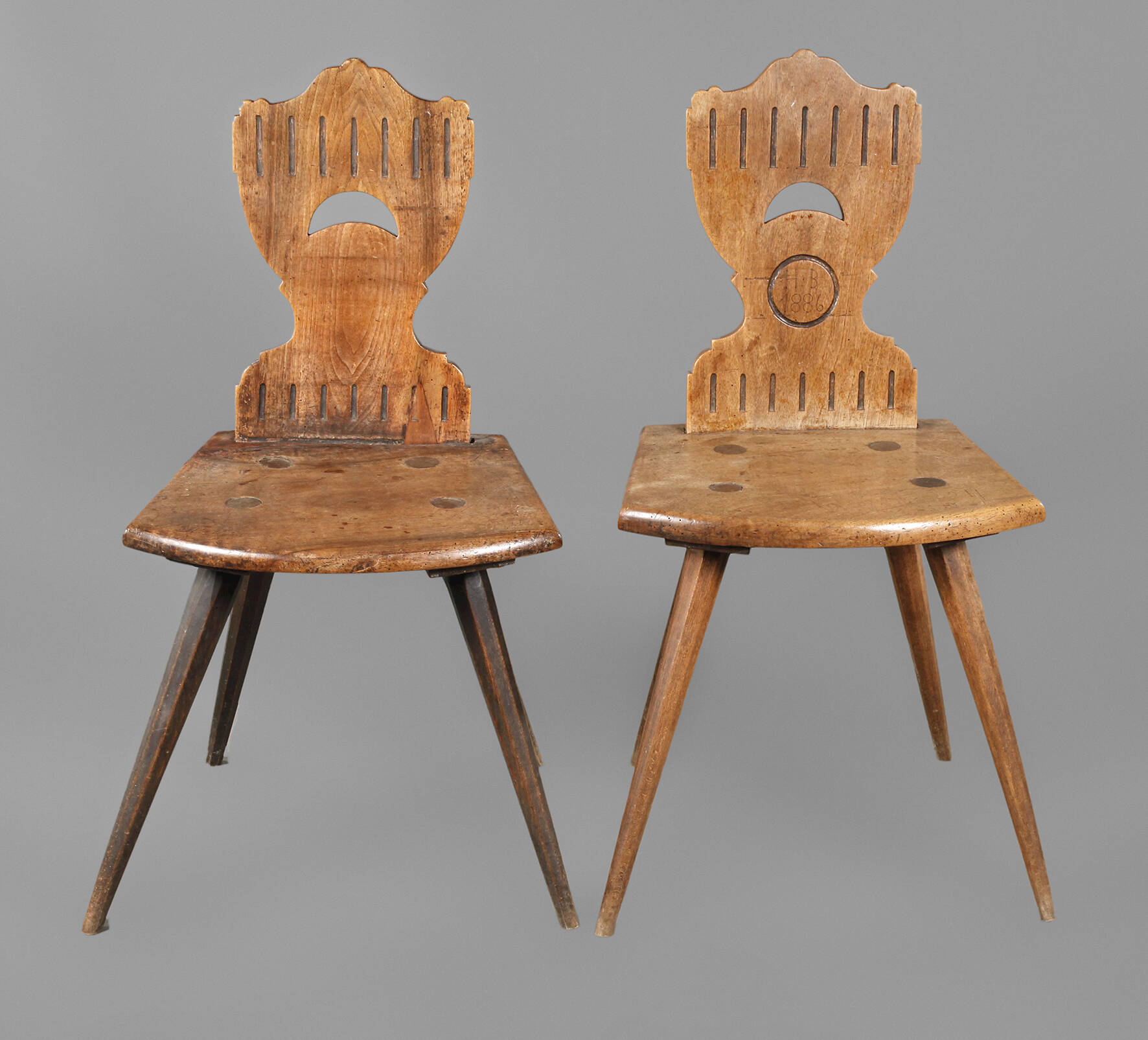 Paar Brettstühle