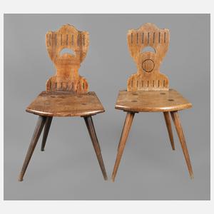 Paar Brettstühle
