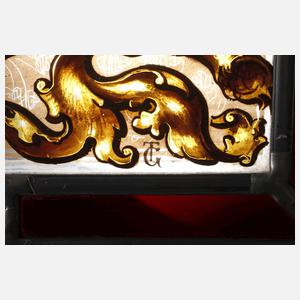 Vier Bleiglasscheiben