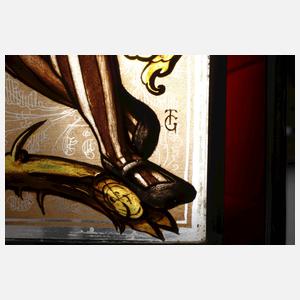 Vier Bleiglasscheiben