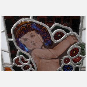 Zwei Bleiglasscheiben Jugendstil