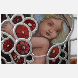 Zwei Bleiglasscheiben Jugendstil