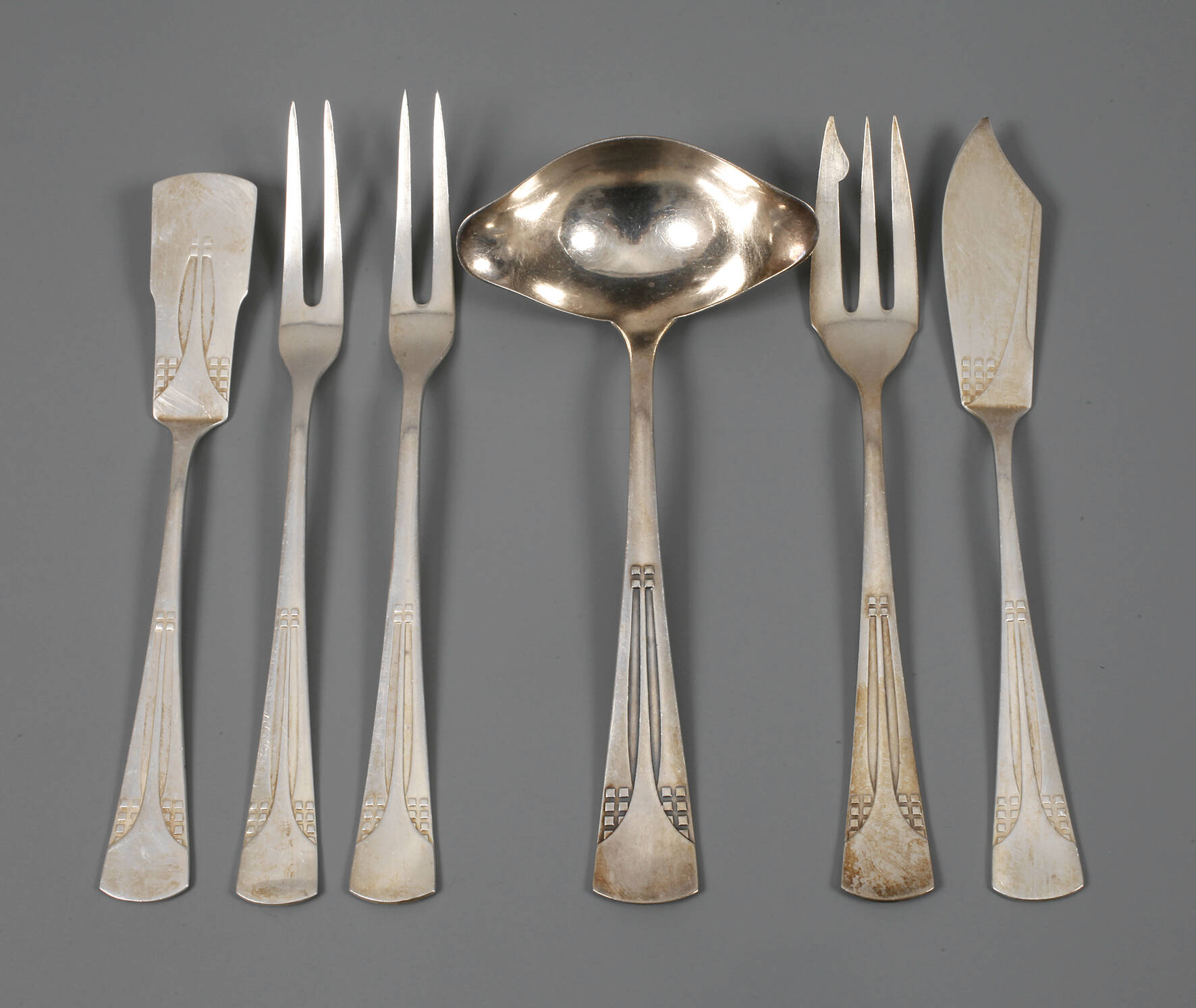 WMF sechs Vorlegeteile Quadratendekor