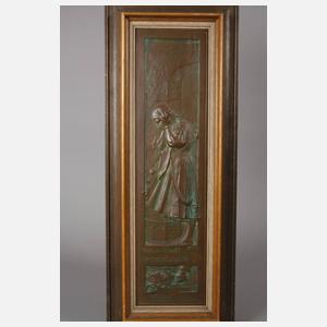 Zwei Eisengussreliefs