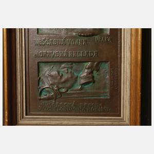 Zwei Eisengussreliefs