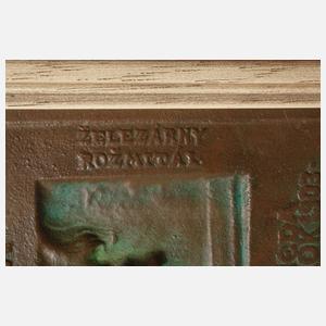 Zwei Eisengussreliefs