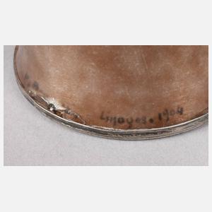 Limoges Silbervase mit Email