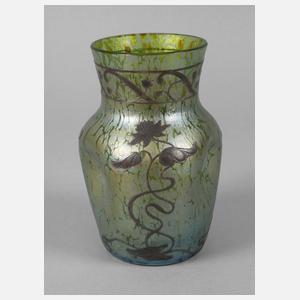 Lötz Wwe. Vase mit Silberauflage