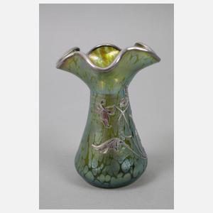 Lötz Wwe. Vase mit Silberauflage