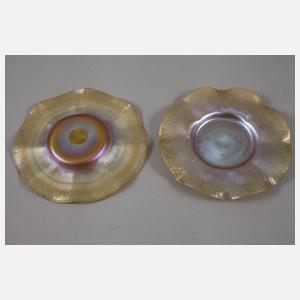 Schale und zwei Teller Louis Comfort Tiffany