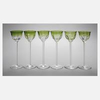 Koloman Moser attr. sechs Likörgläser Meteor111