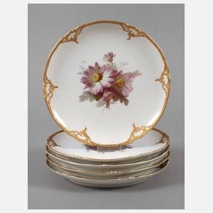 KPM Berlin fünf Teller mit Weichmalerei