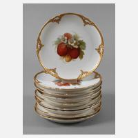 KPM Berlin neun Obstteller mit Weichmalerei111